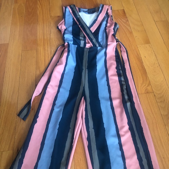 Multicolored Striped Boohoo Culotte Jumpsuit - Picture 2 of 3